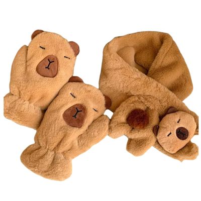 Zksbdxz Scarf,Lovely Plush Animal Cartoon Scarf and Glove Set for Warmth Stylish Winter Wear Handwear and Neck Gaiter