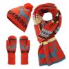 Zksbdxz Scarf,Knit Hat Scarf Gloves Set for Winter Reindeer Pattern Christmas Tree Warm Hat Scarf Gloves Combo view 1
