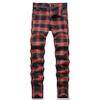 NOVOCCT Plaid Pants for Men - Skinny Mens Dress Pants - Stretch Slim Fit Business Casual Dress Chinos for Men (Red Black Plaid - T27, 40) view 1