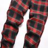 NOVOCCT Plaid Pants for Men - Skinny Mens Dress Pants - Stretch Slim Fit Business Casual Dress Chinos for Men (Red Black Plaid - T27, 40) view 2
