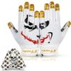 Triple B Sports Football Receiver Gloves with Joker Face Design for Youth and Adult, White/Gold, Adult Small view 1