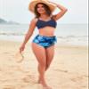 Dokotoo Bathing Suit for Women Tummy Control Two Piece Sexy Vacation 2025 Summer Adjustable Straps Twist Front Tie Up High Waisted Bikini Suit Swimsuit Beach Swimwear Set Plus Size,Blue Medium view 4