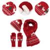 Zksbdxz Scarf,Knit Hat Scarf Gloves Set for Winter Reindeer Pattern Christmas Tree Warm Hat Scarf Gloves Combo view 2