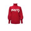 Women Merry Christmas Turtleneck Sweater Xmas Long Batwing Sleeve Letter Pullover Holiday Knitted Sweater Tops(Basic Red,X-Large) view 4