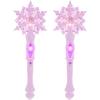 JOINPAYA 2pcs Glowing Led Snowflake Wand: Girl Light Up Snowflake Wand with Sound for Halloween Christmas Party Supplies Dress-up view 1