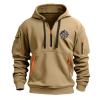 1/4 Zip Fleece Pullover Mens,Lightweight Quarter Zip Pullover Men Tactical Cargo Long Sleeve Workout Hoodie Vintage Jacket Winter Sweatshirt(Xx-Large,Beige)