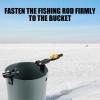 4pcs Ice Fishing Bucket Rod Holder, Durable Bucket Fishing Rod Holder Fishing Pole Holder Ice Fishing Rod Rack for Almost Any Ice Rods Clamp on Your Bucket(Black) view 4