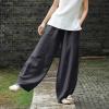 Bohemian Clothes for Women Wide Leg Linen Pants for Women Summer Casual Drawstring Elastic Waist Loose Wide Leg Pants Work Pants for Women Business Casual Fall Outfits for Women 2024 view 2