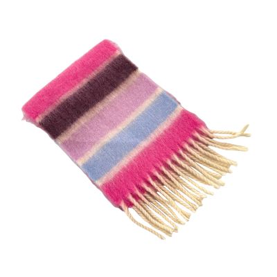 Colorful Striped Kids Scarf With Tassels Soft & Comfortable Neckerchief Warm Winter Accessory For Boys Girls 3-12Y
