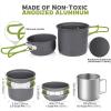 TARSHYRY 8pcs Camping Cookware Set,Folding Camping Stove Lightweight Pot Pan Set with Stainless Steel Cup and Fork Spoon for Outdoors Cooking Camping Hiking Picnic Backpacking (Green) view 2