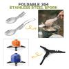 TARSHYRY 8pcs Camping Cookware Set,Folding Camping Stove Lightweight Pot Pan Set with Stainless Steel Cup and Fork Spoon for Outdoors Cooking Camping Hiking Picnic Backpacking (Green) view 3