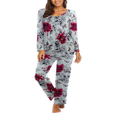 Ekouaer Womens Pajama Sets 2 Piece Lounge Set Fall Winter Pajamas Long Sleeve Pjs Top and Pants Soft Pj Sets Loose Sleepwear
