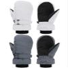 SATINIOR Kids Snow Mittens Waterproof Winter Ski Gloves Warm Thicken Snow Gloves for Girls Boys,5-8 Years,White,Gray,2 Pairs view 1