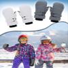 SATINIOR Kids Snow Mittens Waterproof Winter Ski Gloves Warm Thicken Snow Gloves for Girls Boys,5-8 Years,White,Gray,2 Pairs view 3