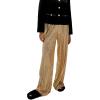 HAPRIZERA Women Wide Leg Sparkle Sequin Pants Elastic High Waist Bling Glitter Dance Pants Loose Nightclub Club Casual Pants (Gold, L) view 1