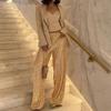 HAPRIZERA Women Wide Leg Sparkle Sequin Pants Elastic High Waist Bling Glitter Dance Pants Loose Nightclub Club Casual Pants (Gold, L) view 4