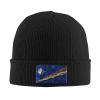 Silk Style Flag of The Marshall Islands Beanie Hat for Men Women Beanies Winter Warm Knit Ski Hat Skull Cap Black view 2