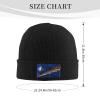Silk Style Flag of The Marshall Islands Beanie Hat for Men Women Beanies Winter Warm Knit Ski Hat Skull Cap Black view 3