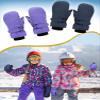 SATINIOR 2 Pairs Kids Snow Mittens Waterproof Winter Ski Gloves Warm Thicken Snow Gloves for Girls Boys(Purple, Navy Blue,3-5 Years) view 3