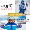 SATINIOR 2 Pairs Kids Snow Mittens Waterproof Winter Ski Gloves Warm Thicken Snow Gloves for Girls Boys(Purple, Navy Blue,3-5 Years) view 4