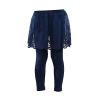 Girls Leggings with Skirt Footless Sparkly Tulle Skirt Pants for Kids Toddler Baby Ruffle Lace Flower (Navy, 1-2 Years) view 1