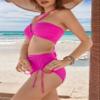 Blooming Jelly Womens High Waisted Bikini Sets Sexy Bandeau Tummy Control Swimsuits 2025 Halter Two Piece Ruched Bathing Suit (Large, Hot Pink) view 4