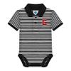 Creative Knitwear College Baby Striped Polo Bodysuit - Cornell C Script Logo, Black/White, for Boys & Girls, 0-3 Months view 1