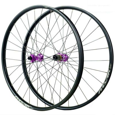 GEIRONV 26/27.5/29in Mountain Bike Wheels, 28 Holes Aluminum Alloy 54T Middle Lock Disc Brakes Thru Axle 110mm for 1.5-2.8 in Tires 12 Speeds(Purple-MS,27.5inch)