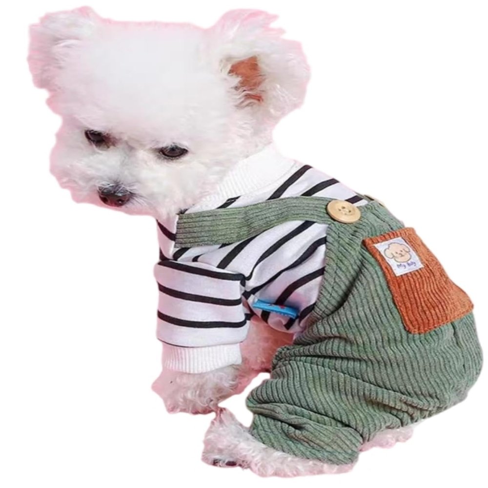 Pet Clothing Bib Overalls Pants Soft Dog Pajamas Summer Dog Clothes Pet Shirts Dog Jumpsuit for Small Dogs Boy Girls Dog Pjs Shirts Dog Outfits for Chihuahua Yorkshire Dogs Cat Clothing Green XL