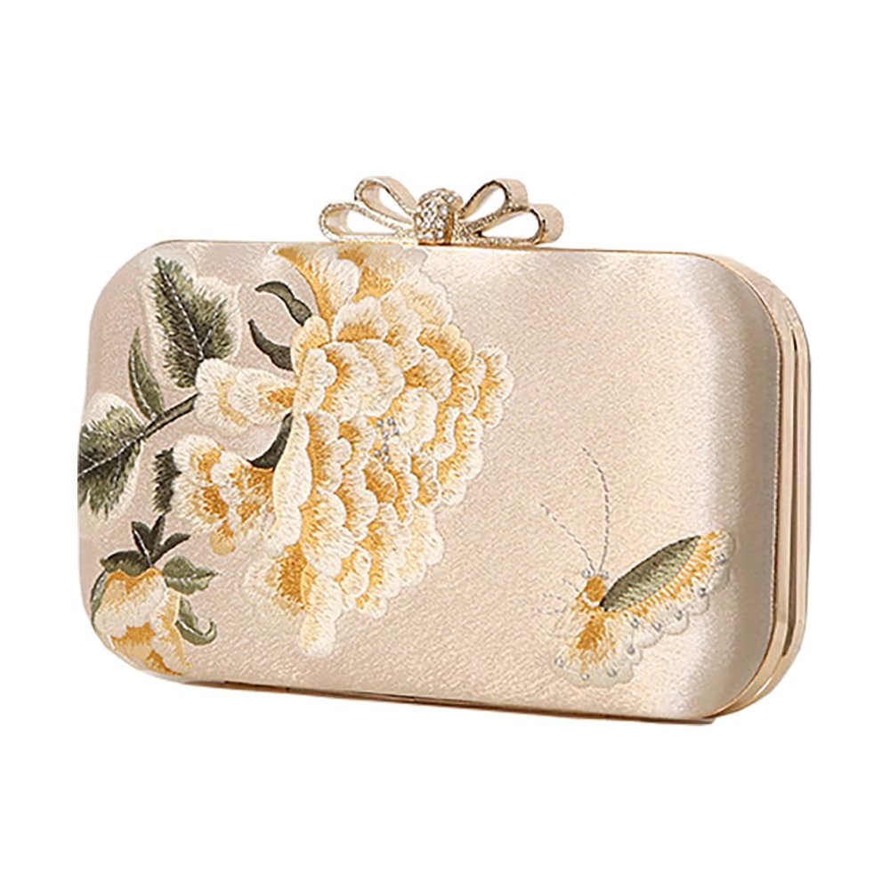 Womens Chinese Style Hand Embroidered Flower Clutch, Hanfu Ancient Handbag, Classical Vintage Elegant Dinner Bag/2224