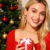Christmas Clip On Earrings for Women, Non-Pierced, Red Green Snowflake Jingle Bell Cane Knot Dangle, Colorful Festival Party Jewelry, Holiday Drop Earrings view 2