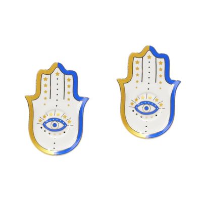 2pcs Tray Jewelry Dish Tray Jewelry Tray Bohe Ring Holder Trinket Storage Plate Vanity Tray Key Tray Trinket Dishes Candle Tray Decor Ceramic Jewelry Plate Ceramics/2358