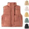 Toddler Boys Girls Quilted Bubble Puffer Vest Winter Coat Sleeveless Down Coat Standing Collar Baby (Red, 18-24 Months) view 3