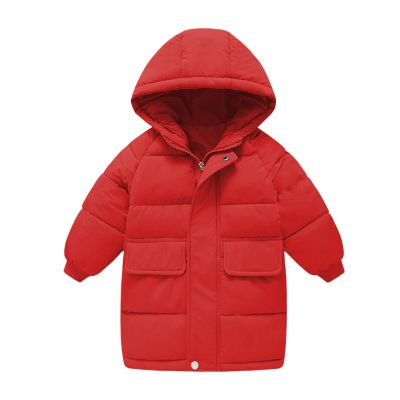 Girls' Long Hooded Puffer Jacket Kids Winter Thicken Padded Down Coat Toddler Water Resistant (Red, 12-13 Years)