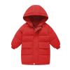 Girls' Long Hooded Puffer Jacket Kids Winter Thicken Padded Down Coat Toddler Water Resistant (Red, 12-13 Years) view 1