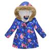 Girls' Long Winter Coat Heavyweight Puffer Jacket Insulated Parka with Faux Fur Collar Kids Sherpa (Blue, 10-11 Years) view 1