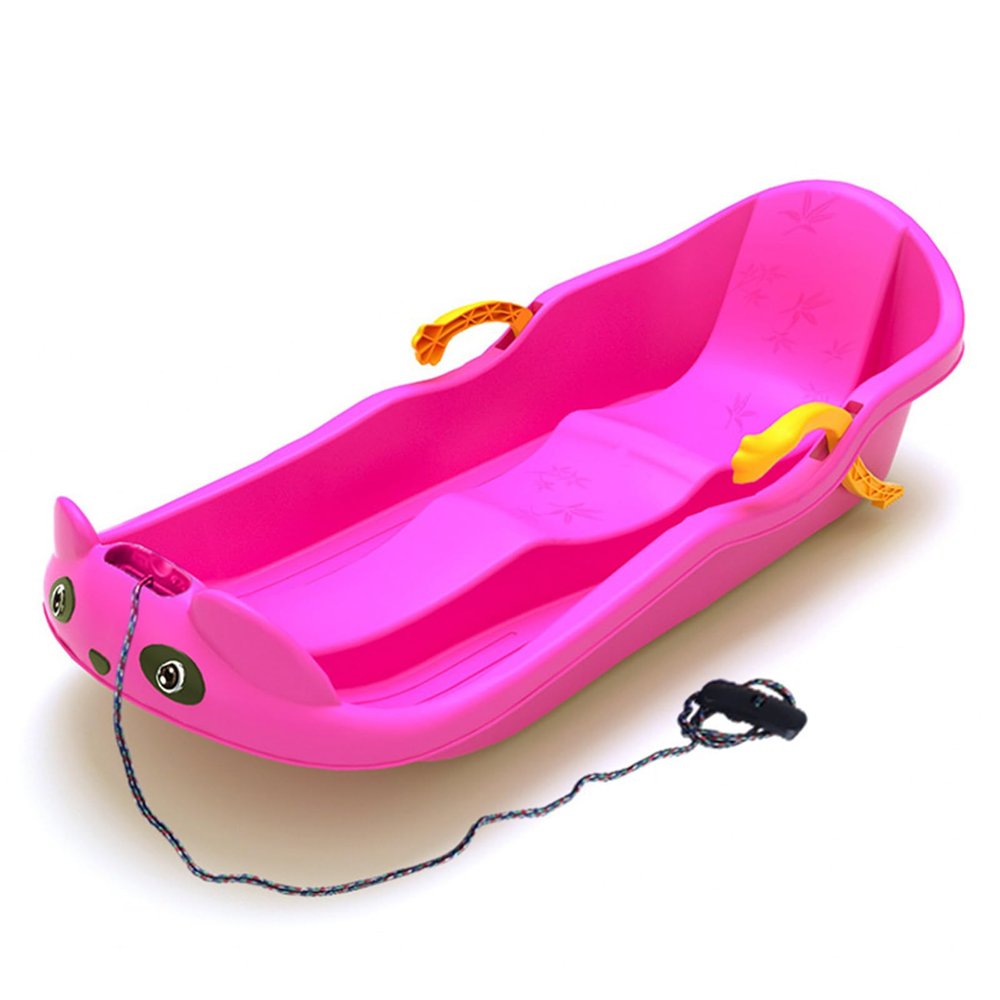Two-Seater Thickened Sledges,Two-Person, Two-Handle Children's Sledges, Frost-Resistant and Wear-Resistant Sledges, Sledges with Pull Ropes, Plastic Snow Sled