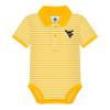 Creative Knitwear College Baby Striped Polo Bodysuit - West Virginia Logo, Gold/White, for Boys & Girls, 0-3 Months view 1