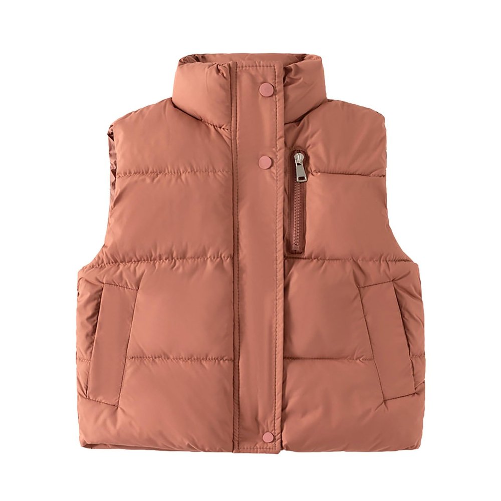 Toddler Boys Girls Quilted Bubble Puffer Vest Winter Coat Sleeveless Down Coat Standing Collar Baby (Red, 4-5 Years)