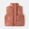 Toddler Boys Girls Quilted Bubble Puffer Vest Winter Coat Sleeveless Down Coat Standing Collar Baby (Red, 4-5 Years) view 2