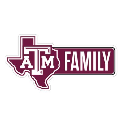 Texas A&M Aggies Proud Family Die Cut Decal Officially Licensed Collegiate Product 4-Inches Wide