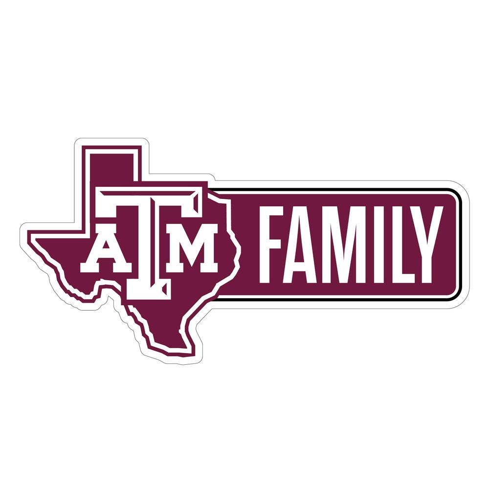 Texas A&M Aggies Proud Family Die Cut Decal Officially Licensed Collegiate Product 4-Inches Wide