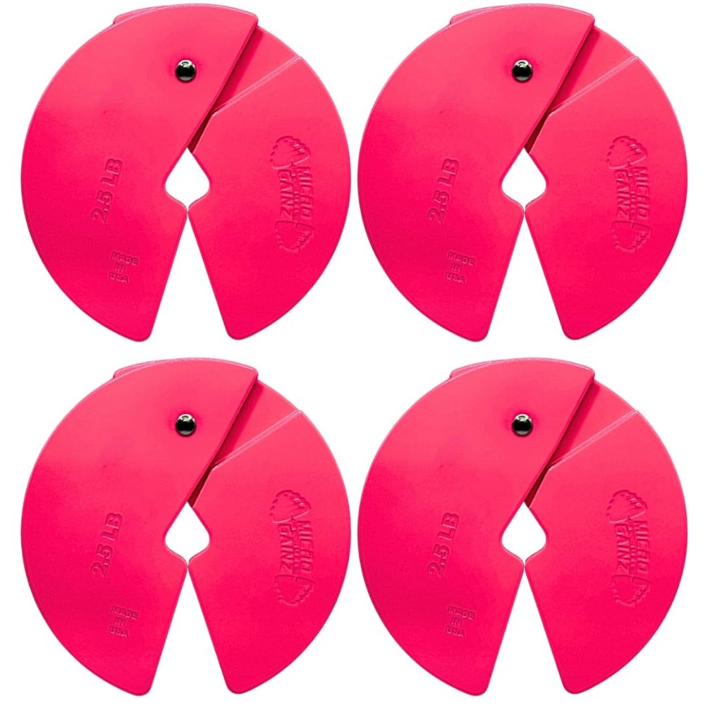 Micro Gainz Dumbbell Fractional 2.5 lb Weight Plate, Ideal for Micro Loading, (Choose Color) 4 Piece Fractional Weight Plates, Designed for Dumbbell Training, Made In USA (Pink)
