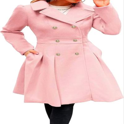 Udeniy Women Trendy Winter Coats Casual Long Sleeve Single Breasted Pea Coats Mid-Long Jacket Womens Wool Blend Overcoat