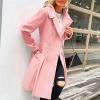 Udeniy Women Trendy Winter Coats Casual Long Sleeve Single Breasted Pea Coats Mid-Long Jacket Womens Wool Blend Overcoat view 2