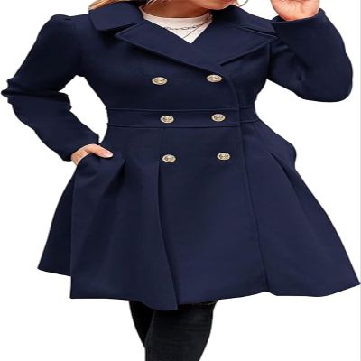 Udeniy Women Trendy Winter Coats Casual Long Sleeve Single Breasted Pea Coats Mid-Long Jacket Womens Wool Blend Overcoat