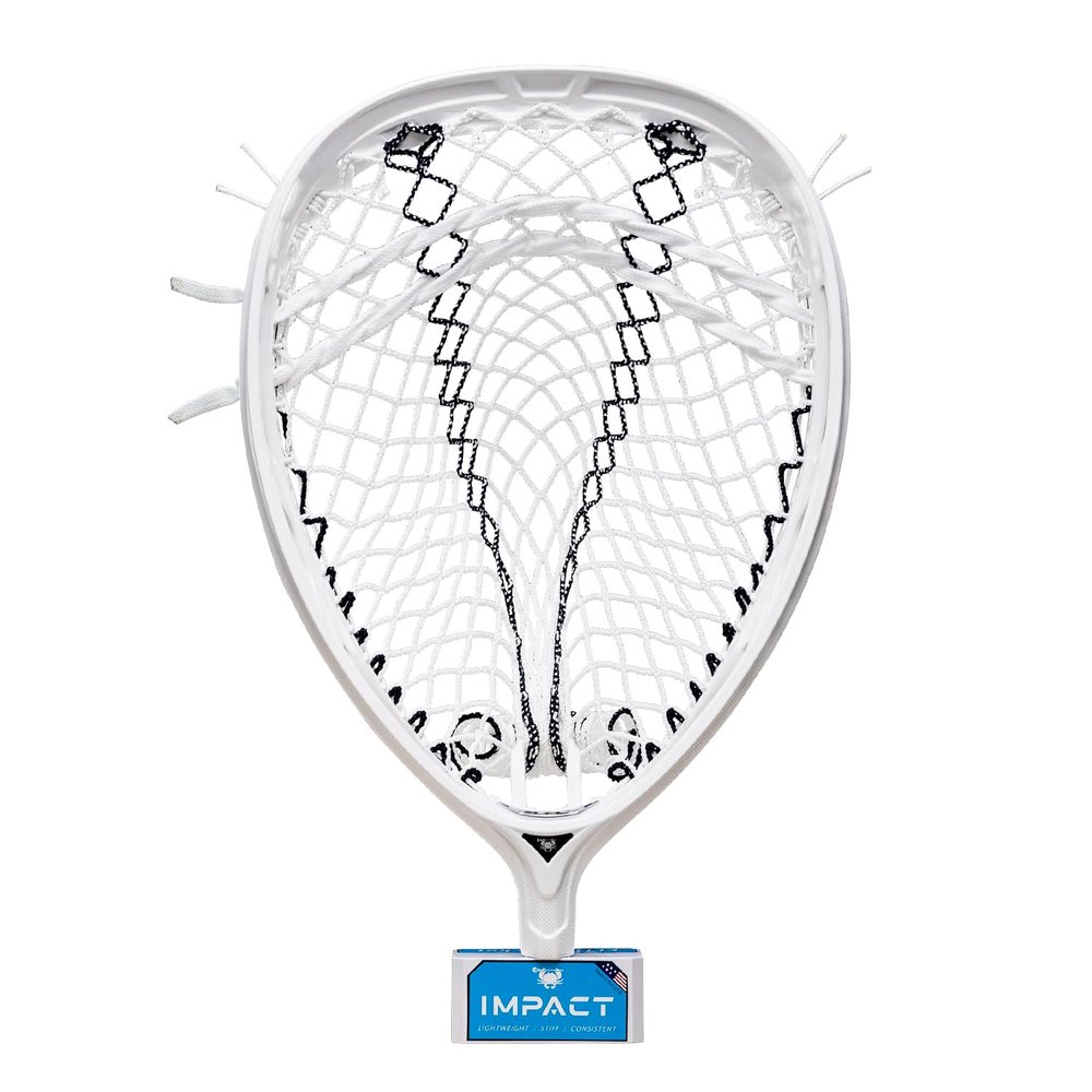 ECD Lacrosse Impact Goalie Head (White/Black-Striker Elite Pocket)