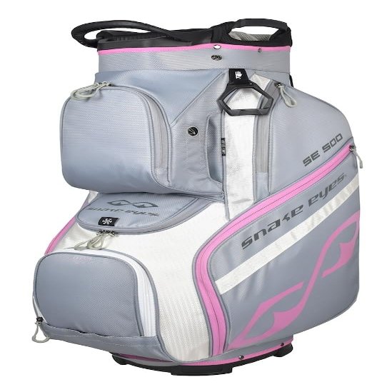 Snake Eyes Ladies SE500 14 Way Divider Golf Cart Bag Gray/Pink