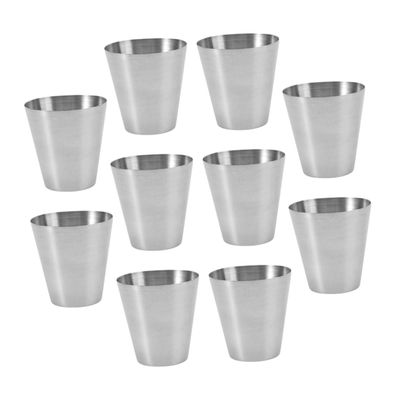 Hoement 10pcs Drinking Cups Stainless Steel Cups Boys and Girls Shatterproof Camping Party Supplies