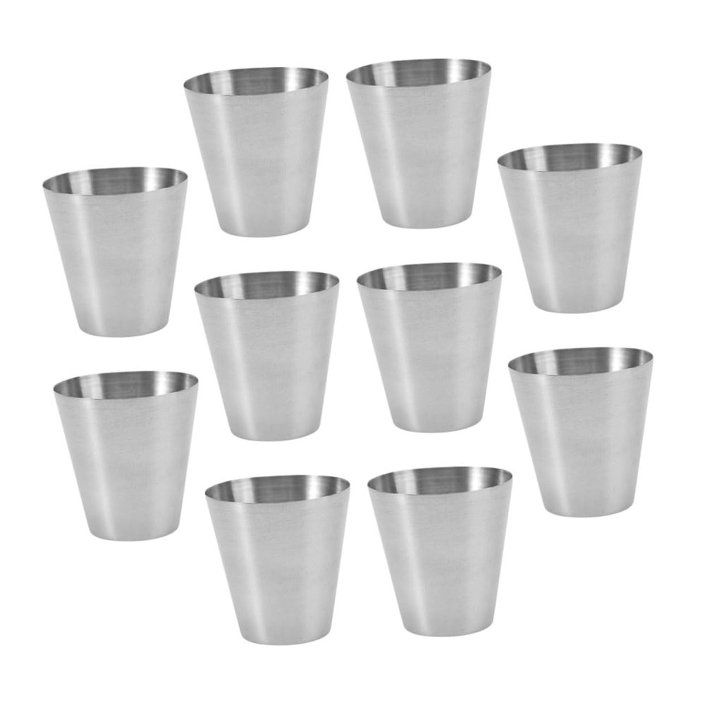 Hoement 10pcs Drinking Cups Stainless Steel Cups Boys and Girls Shatterproof Camping Party Supplies